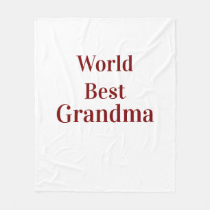 World best Grandma grandmother grandparents pink n Fleece Blanket