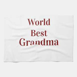 World best Grandma grandmother grandparents pink n Kitchen Towel