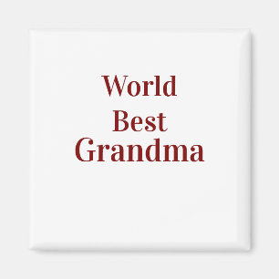 World best Grandma grandmother grandparents pink n Magnet
