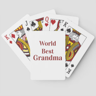 World best Grandma grandmother grandparents pink n Playing Cards