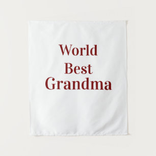 World best Grandma grandmother grandparents pink n Tapestry