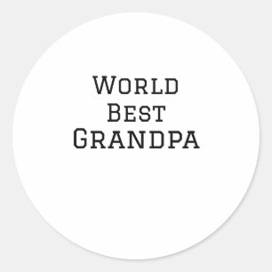 World best Grandpa add name text sports text simpl Classic Round Sticker