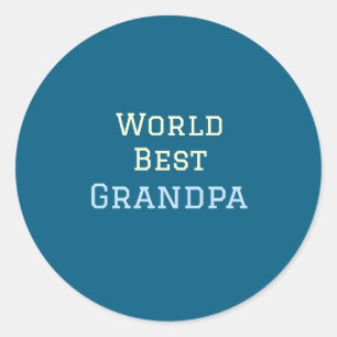 World best Grandpa add name text sports text simpl Classic Round Sticker