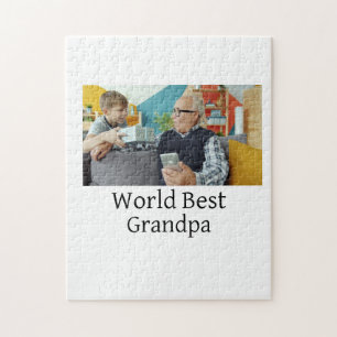 World best Grandpa add name text sports text simpl Jigsaw Puzzle