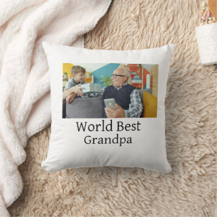 World best Grandpa add name text sports text simpl Throw Pillow