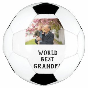 World best Grandpa photo name father's day grandpa Soccer Ball