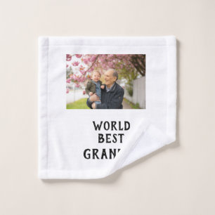 World best Grandpa photo name father's day grandpa Wash Cloth
