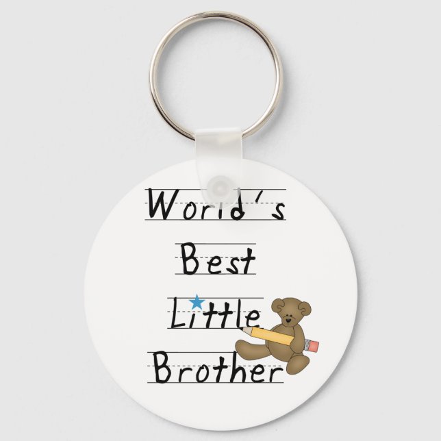 World Best Little Brother Tshirts and Gifts Keychain (Front)
