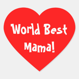 World Best Mama Heart Sticker