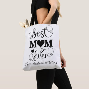 World best Mom Ever Mother's day black & white Tote Bag