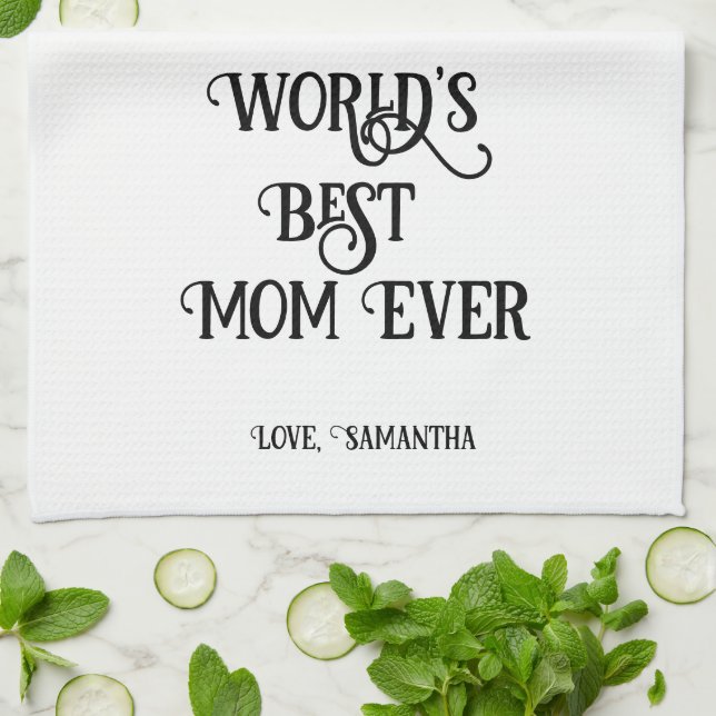 World best Mom Ever Mother's day, chef mother Kitchen Towel (Folded)