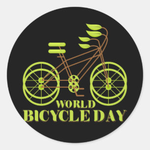 World Bicycle Day Classic Round Sticker