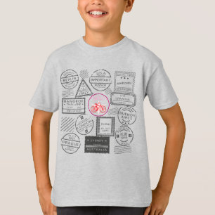 World Bicycle, Retro Stamps T-Shirt