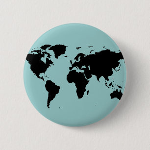 world black graphic map 2 inch round button