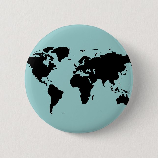 world black graphic map 2 inch round button (Front)