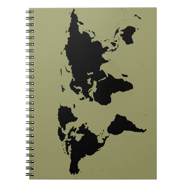 world black graphic map notebook (Front)