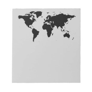 world black graphic map notepad