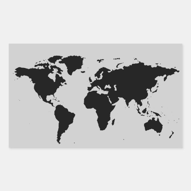 world black graphic map sticker (Front)