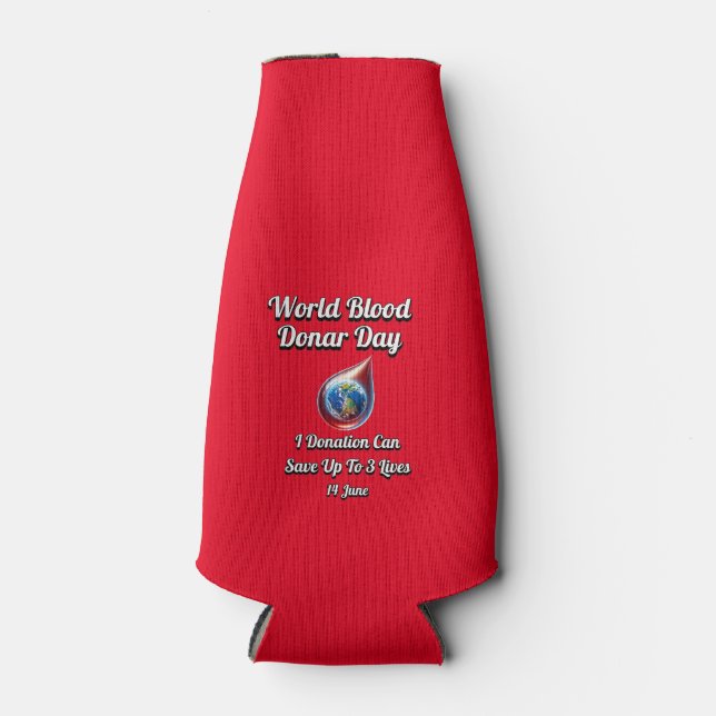 World Blood Donor Day. 14 June Bottle Cooler (Front)