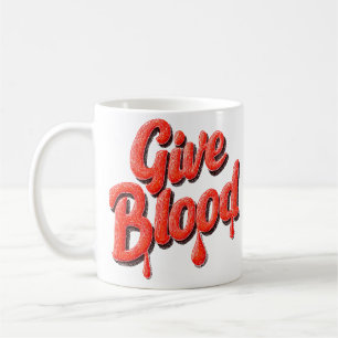 World Blood Donor Day-Give Blood text for awarenes Coffee Mug