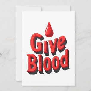 World Blood Donor Day - Give Blood Text with Drops Holiday Card