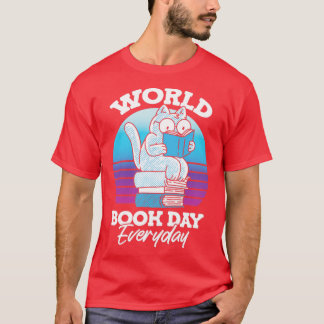 World Book Day Everyday Chubby Cat Reader World  T-Shirt
