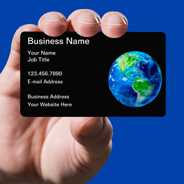 World Business Earth Globe Editable Business Cards (Creator Uploaded)