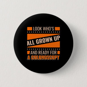 World Cancer Day Colonoscopy Hospital Design  2 Inch Round Button