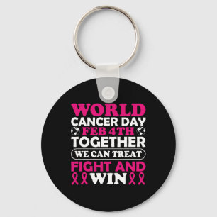 World Cancer Day Feb 4th Together We Can Treat Fig Keychain
