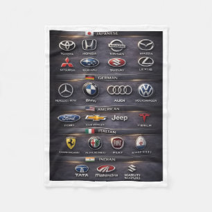 World Car Brands Logos Blanket