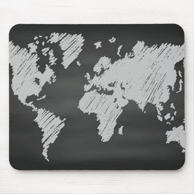 World Chalkboard Map Mouse Pad (Front)