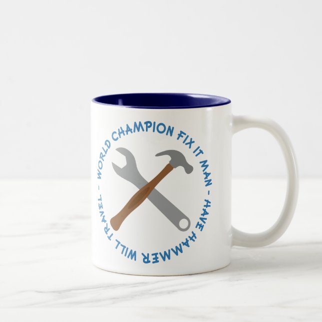 World Champion Fix It Man Gift Two-Tone Coffee Mug (Right)