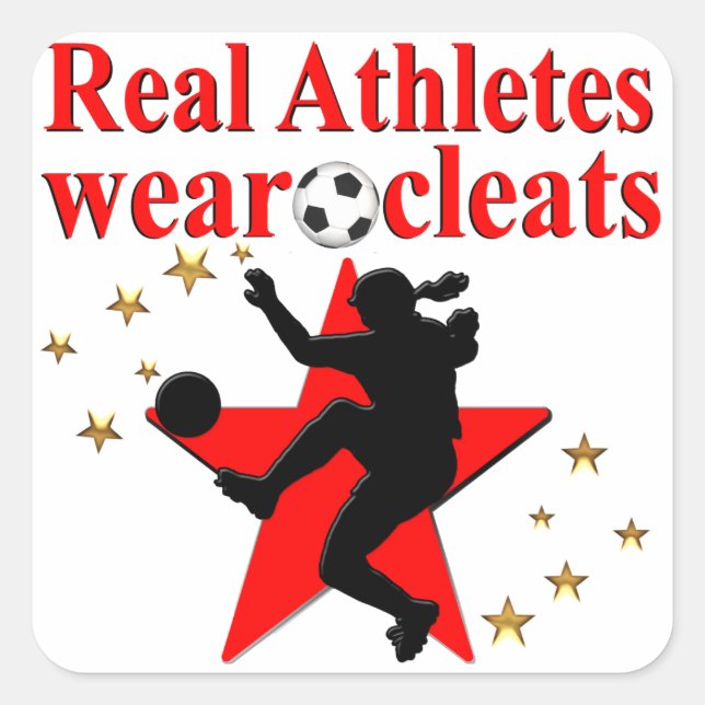 WORLD CHAMPION SOCCER PLAYER SQUARE STICKER (Front)