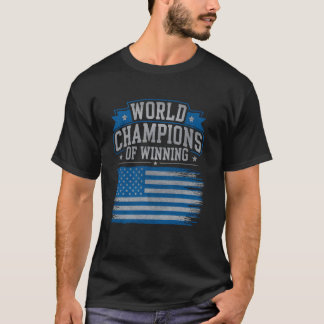 World Champions Winning USA American Flag Bold Spo T-Shirt