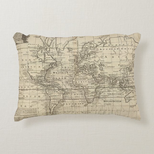 World Chart Decorative Pillow (Front)