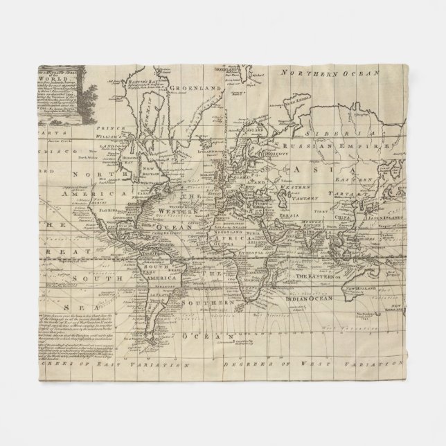 World Chart Fleece Blanket (Front (Horizontal))
