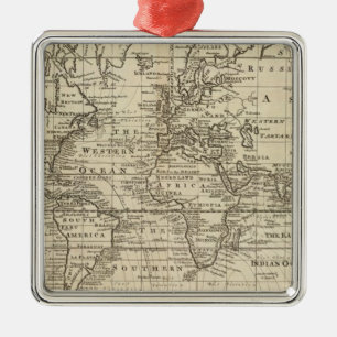 World Chart Metal Ornament