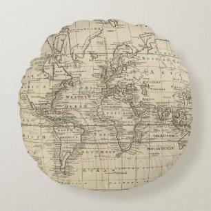 World Chart Round Pillow