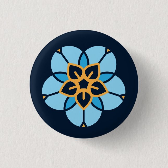 World Childless Week badge (navy) 1 Inch Round Button (Front)