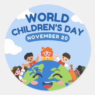 World Children’s Day   November 20 Classic Round Sticker