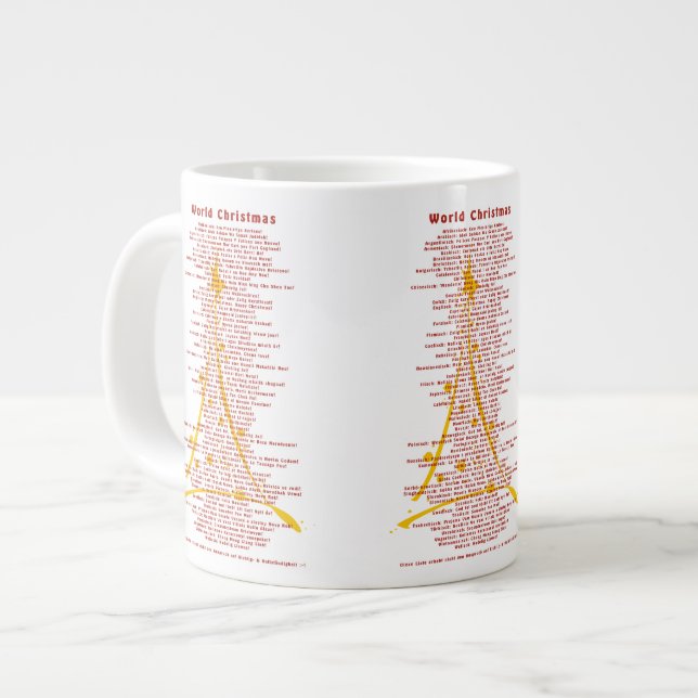 World Christmas / different languages Large Coffee Mug (Front Left)
