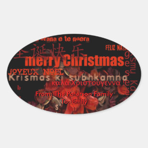 World Christmas Feliz Navidad Personalized Sticker