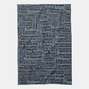 World Cities hand towel