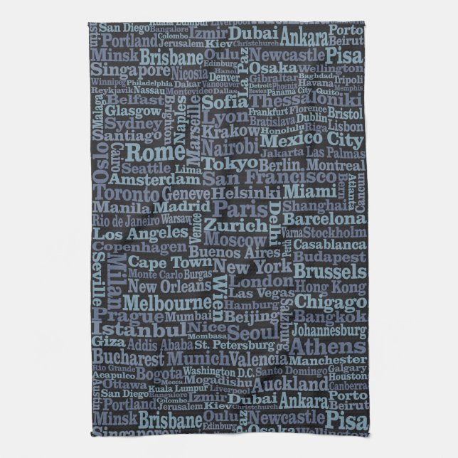 World Cities hand towel (Vertical)