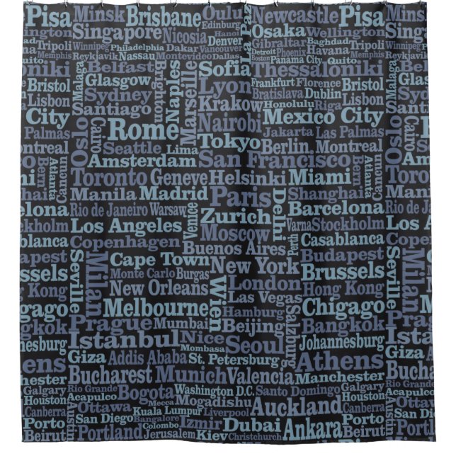 World Cities shower curtain (Front)