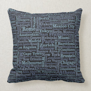 World Cities throw pillows