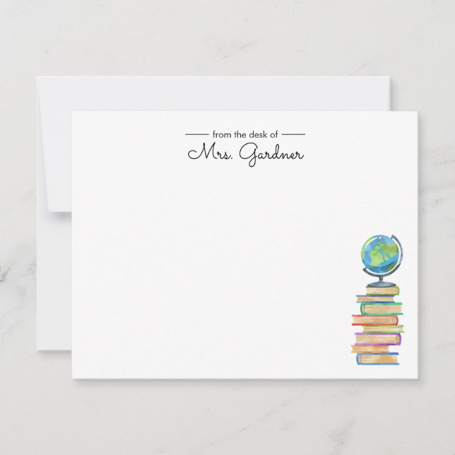 World Class Bookworm | Personalized Teacher Card (Front)