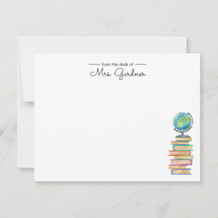 World Class Bookworm Personalized Teacher Card