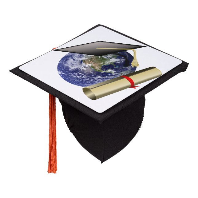 World Class Graduation - Cap and Golden Diploma (Angled)