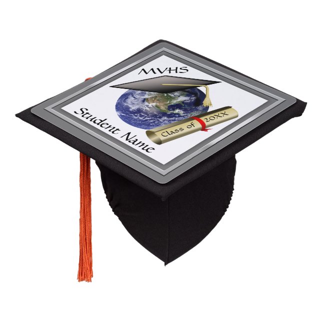 World Class Graduation - Cap and Golden Diploma (Angled)